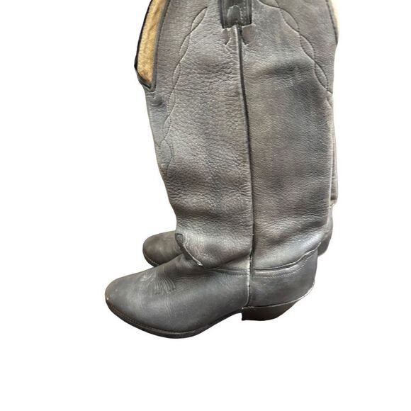 Abilene Men’s Western Gray Leather   Mid -Calf Boots - Picture 5 of 14